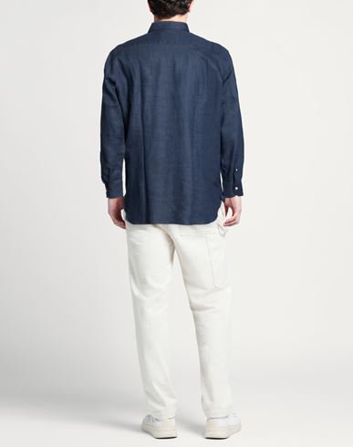 Man Shirt Navy Size 15 Linen