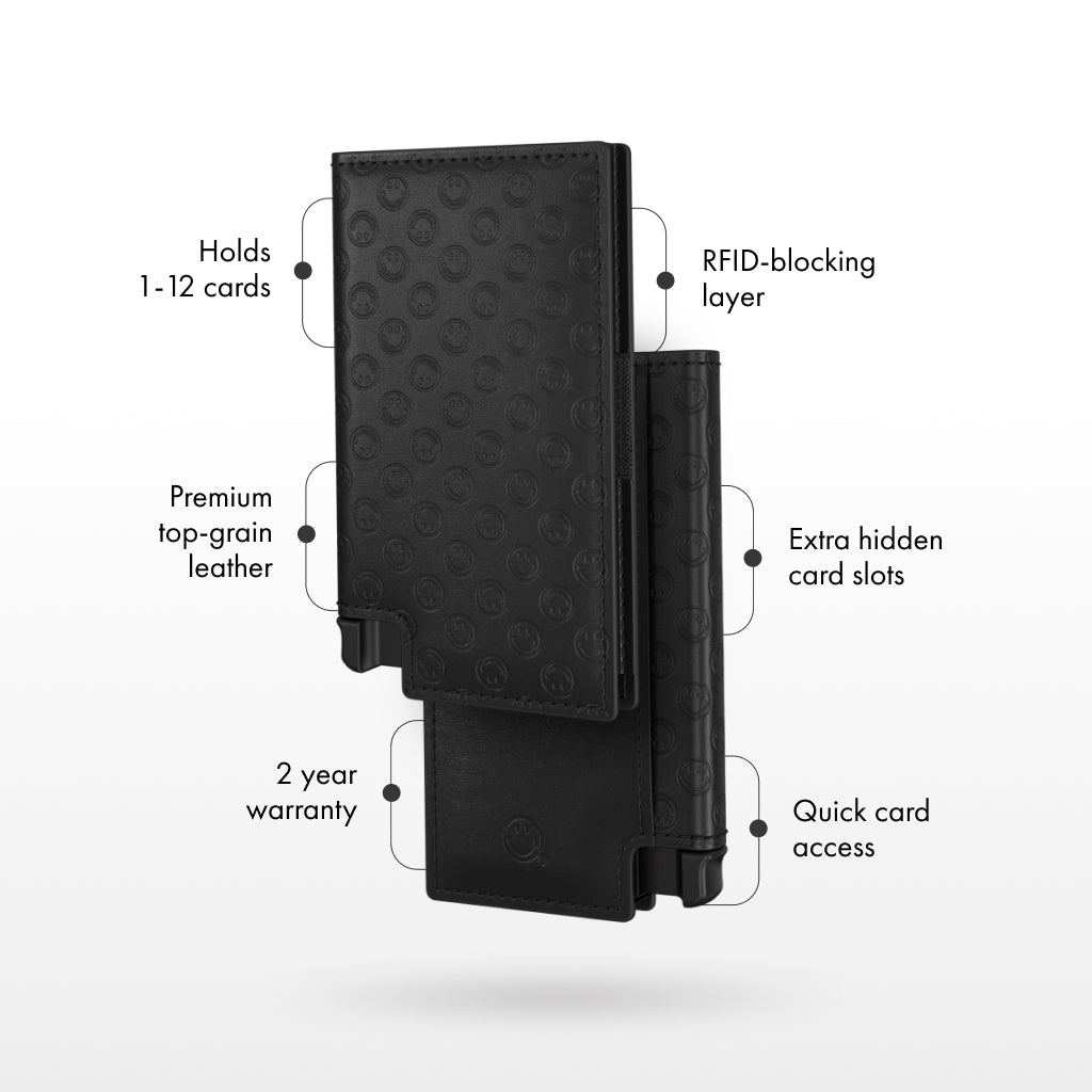Men's Wallet - Smiley x Ekster Premium Slim Men's Wallet Trackable Wallet Leather Smart Wallet RFID Blocking