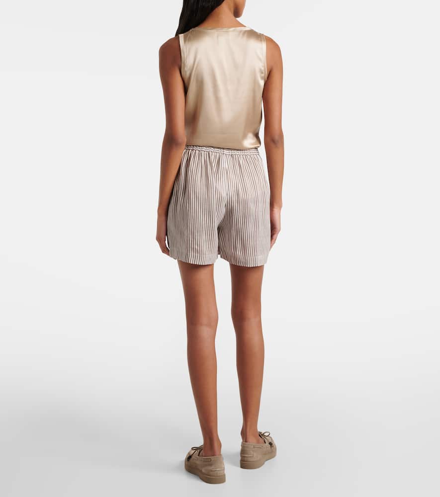 Linen and silk Bermuda short