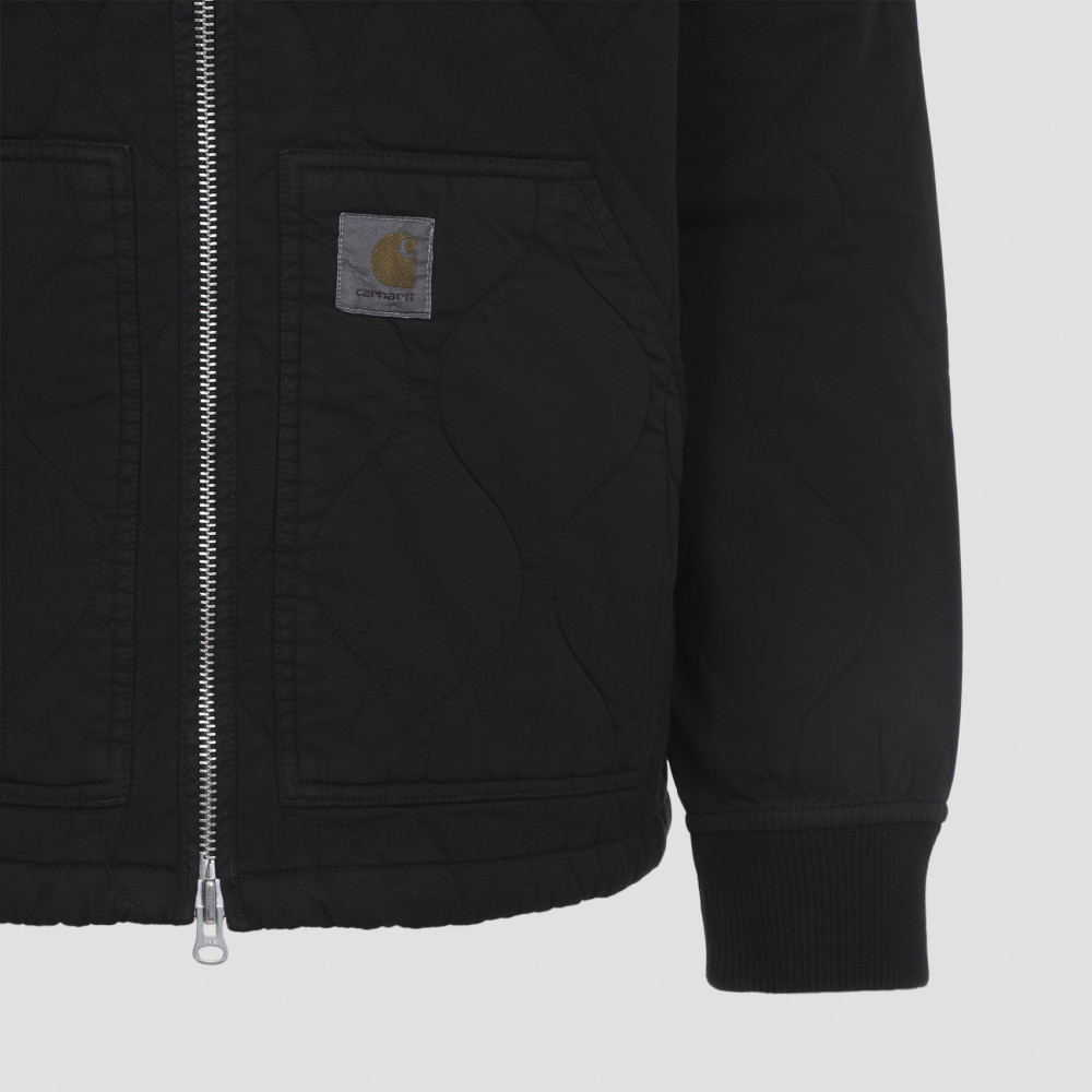 Black Logo Patch Zip Jacket