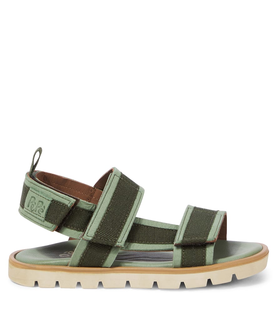 PèPè Suede-trimmed sandals