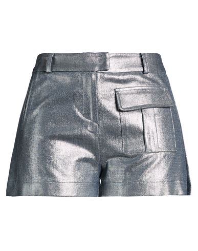 Woman Shorts & Bermuda Shorts Silver Size 10 Viscose, Acetate