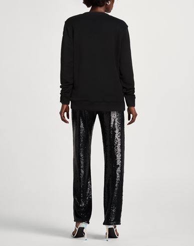 Woman Sweatshirt Black Size L Cotton