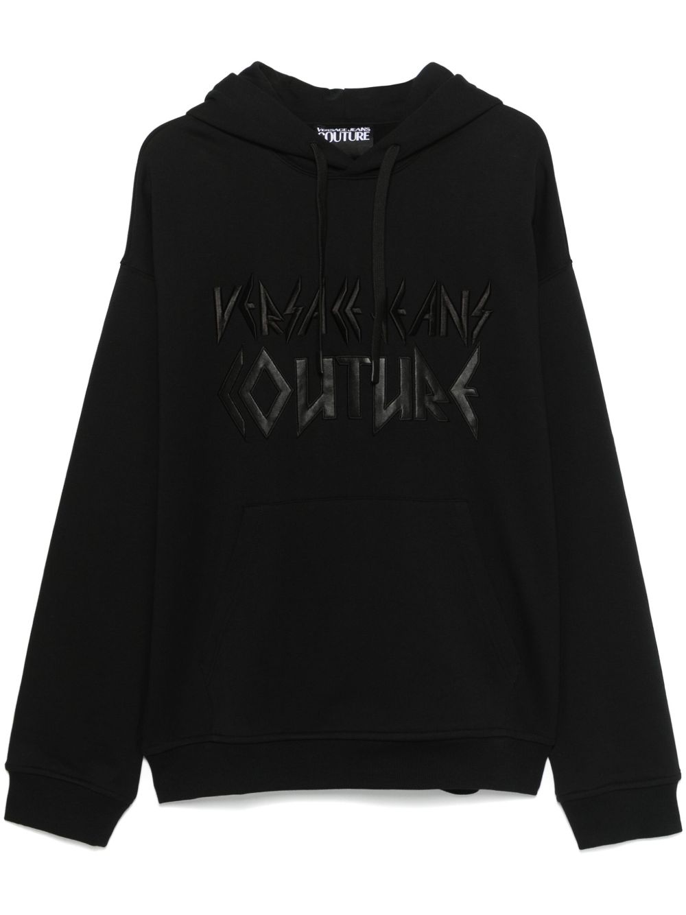 Logo-embroidered hoodie - Black