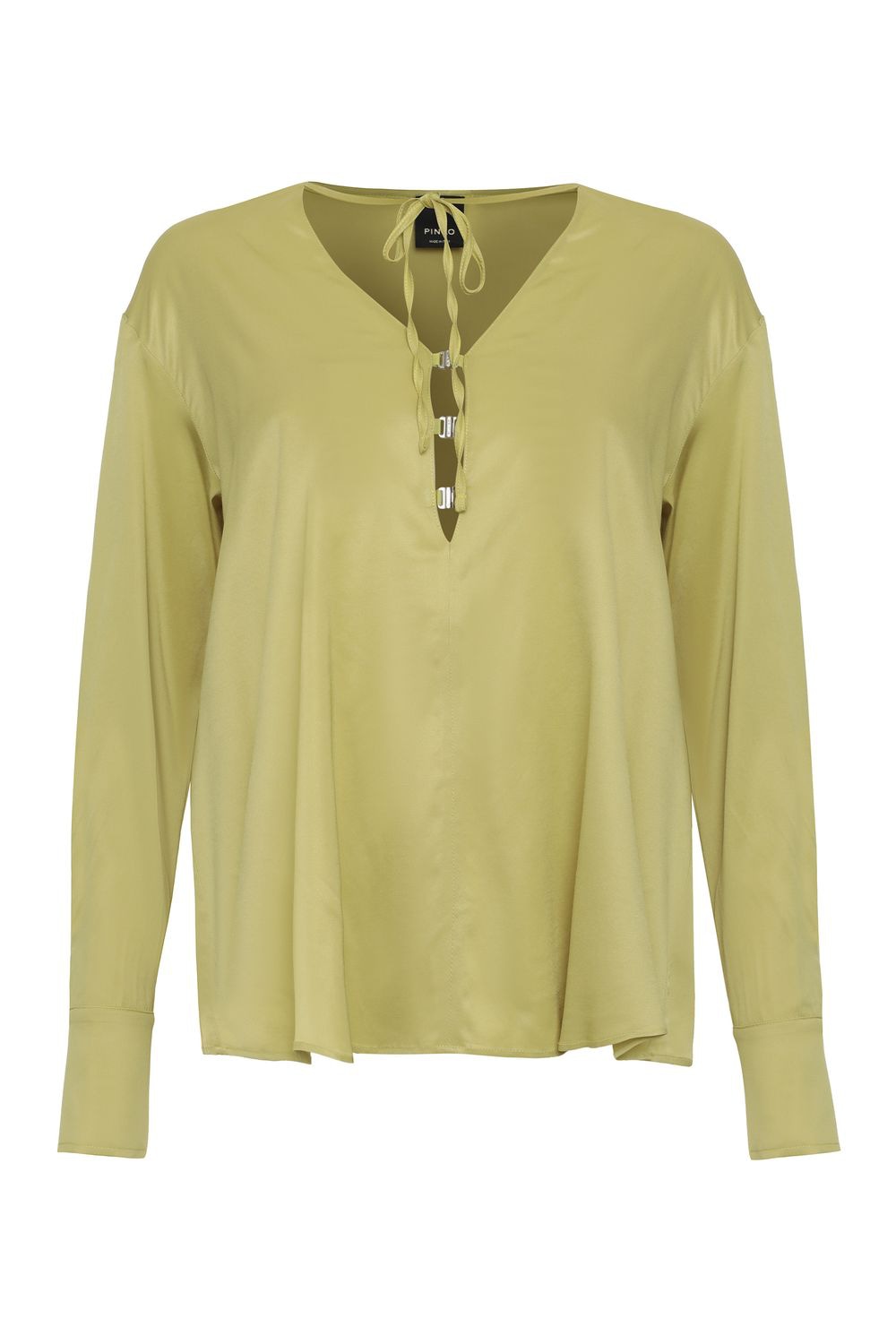 Shirt-Style Viscose Blouse with Buttoned Cuffs