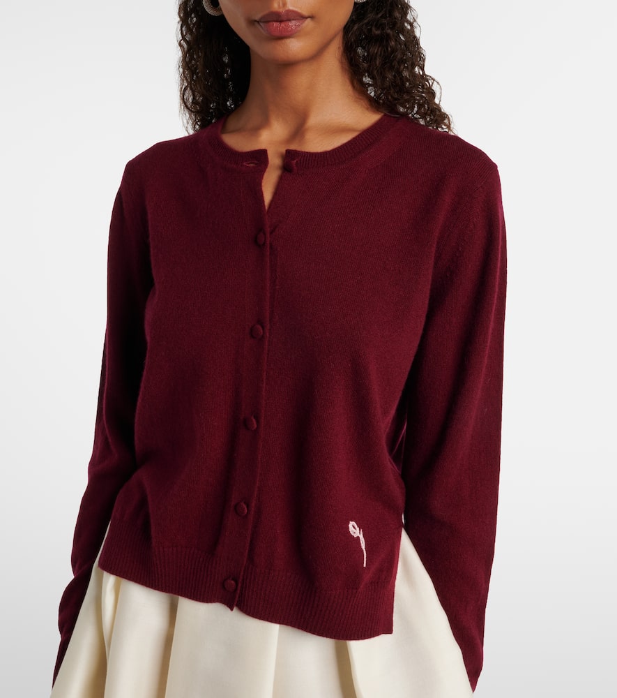 Embroidered cashmere and wool cardigan