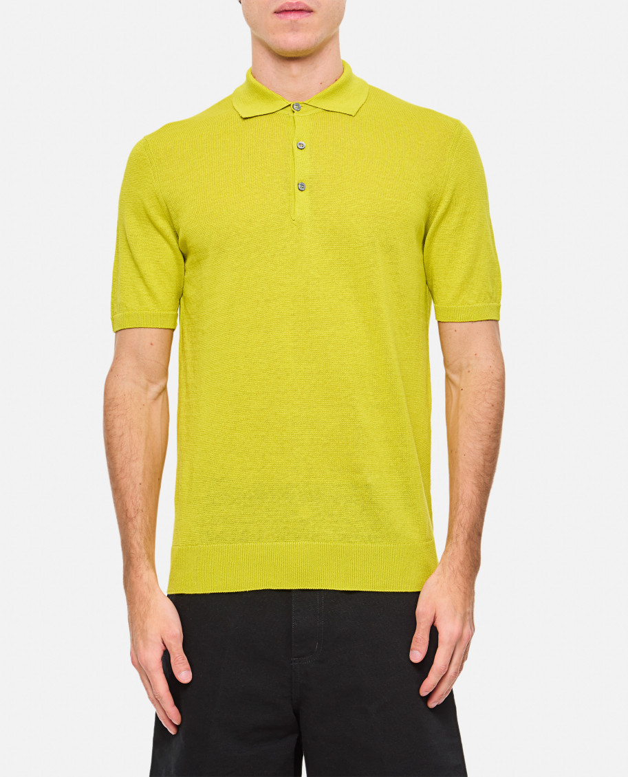 Drumohr linen-cotton polo shirt - Yellow