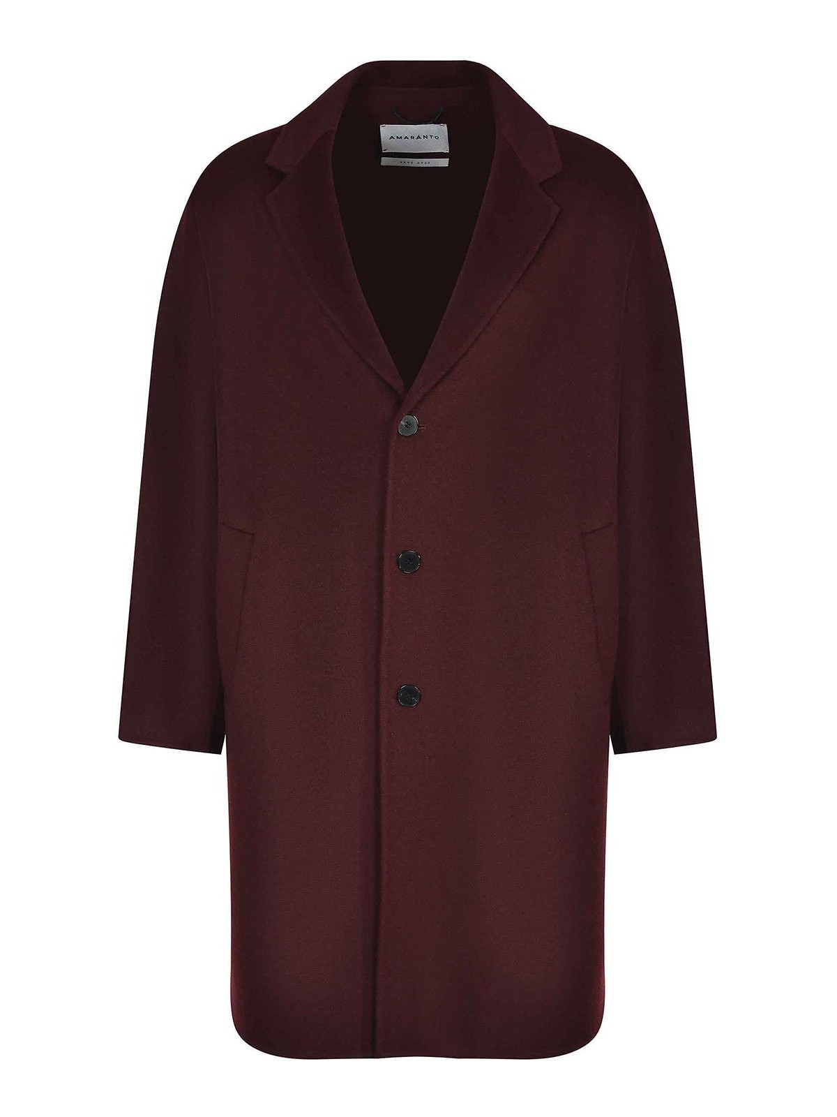 Burgundy Coat Made From A Wool Blend