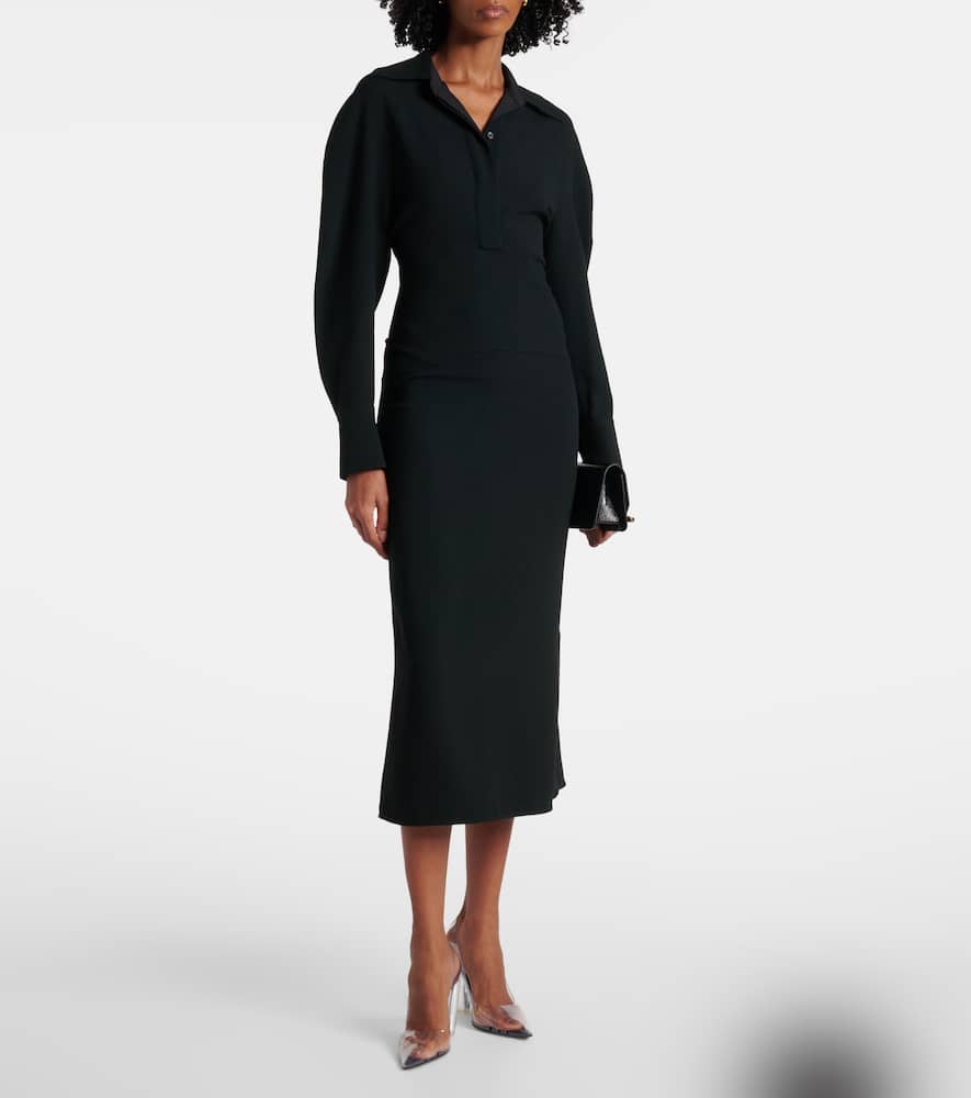 Gathered midi dress