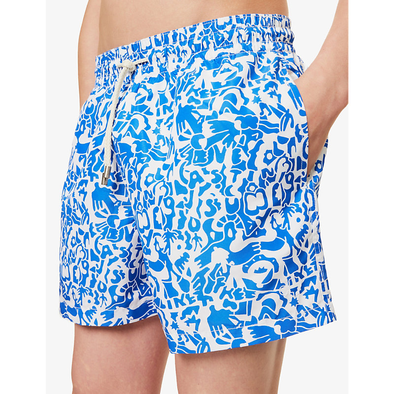 Arrels Barcelona 남성 Mens Blue Vibes Marie Lavis Printed Swim Shorts M 75521500