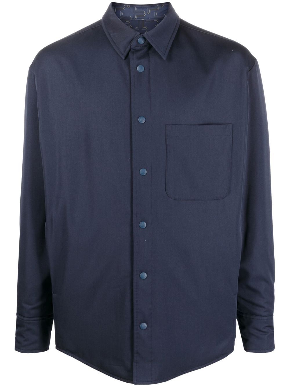 Virgin-wool shirt jacket - Blue
