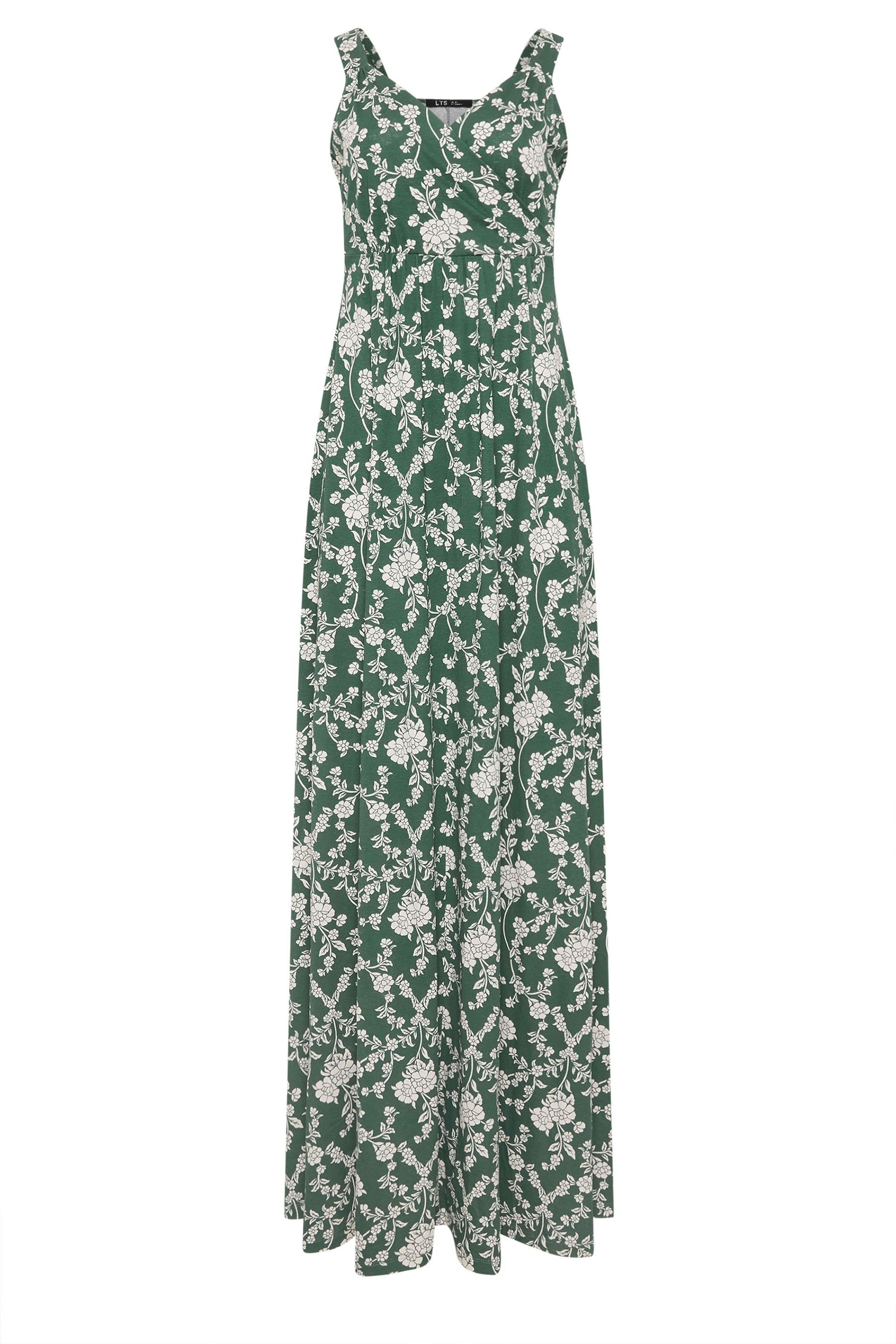 Long Tall Sally Tall Floral Maxi Dress In Dark Green