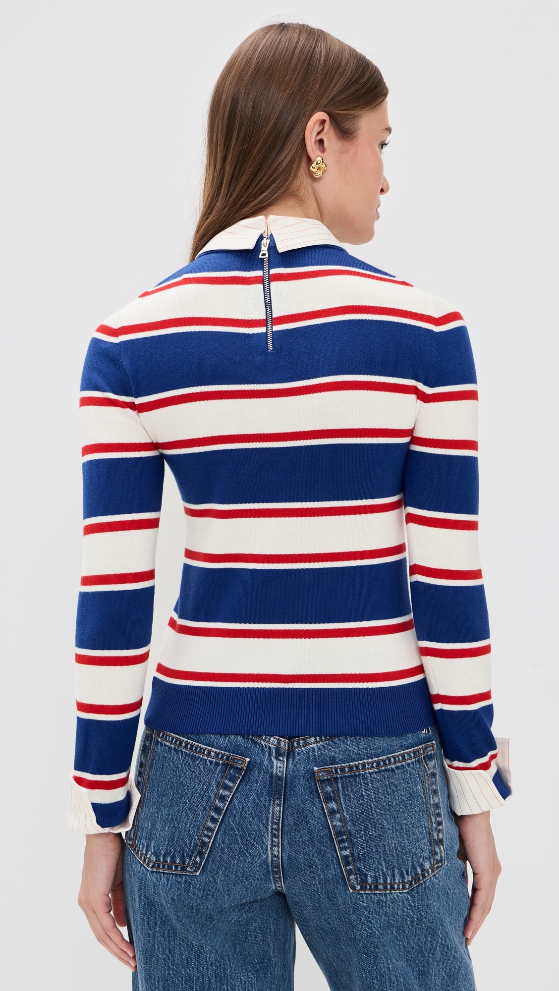Porla Collared Sweater Americana Stripe