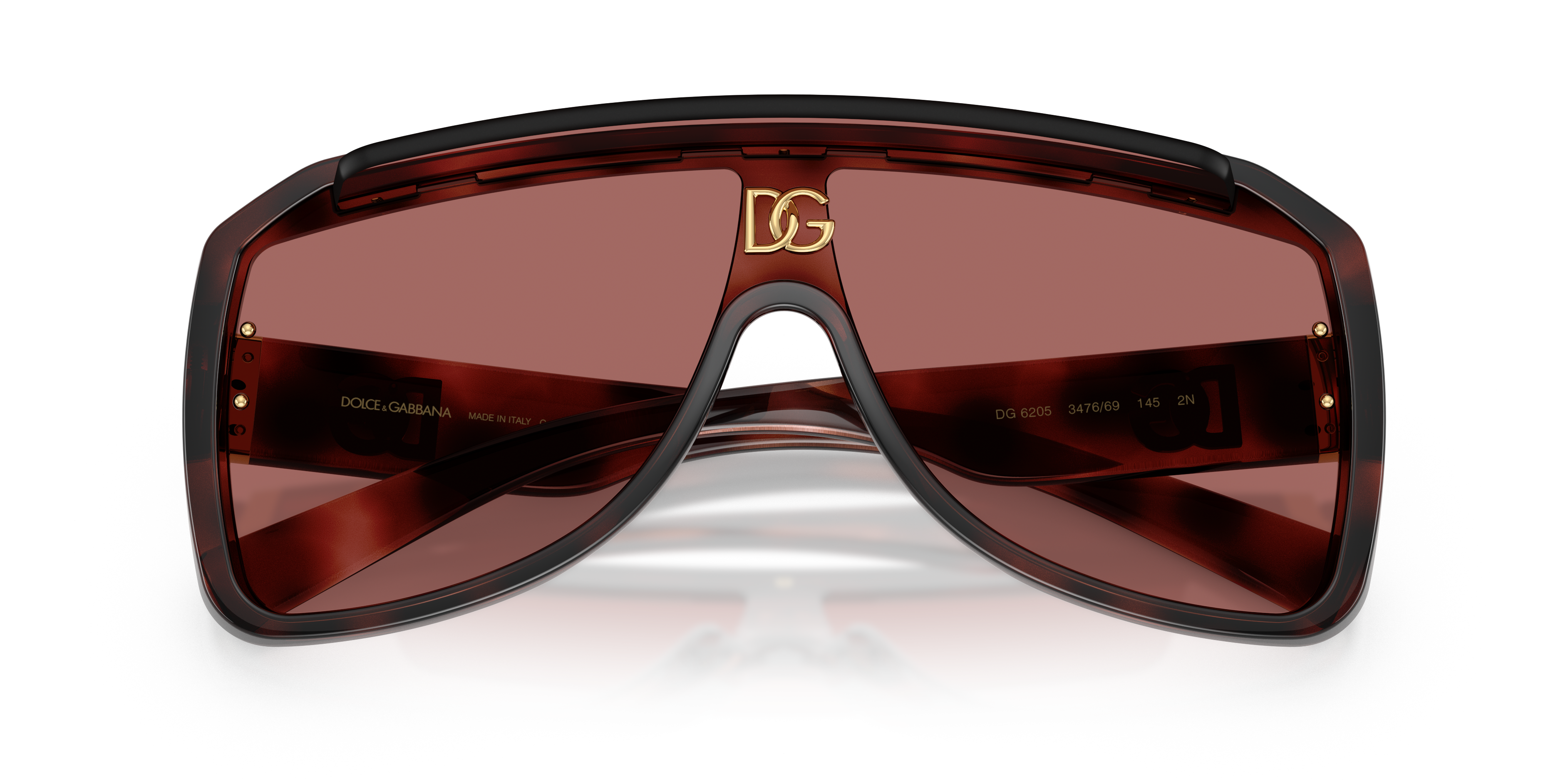 Dolce & Gabbana Unisex Dolce & Gabbana DG6205 347669 Sunglasses Injected Turtle Violet Pilot Norma
