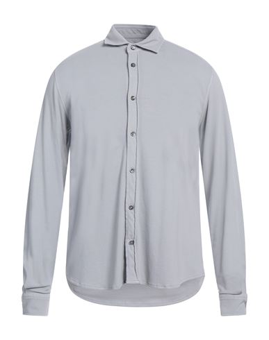 Circolo 1901 Man Shirt Light grey Size L Cotton, Elastane