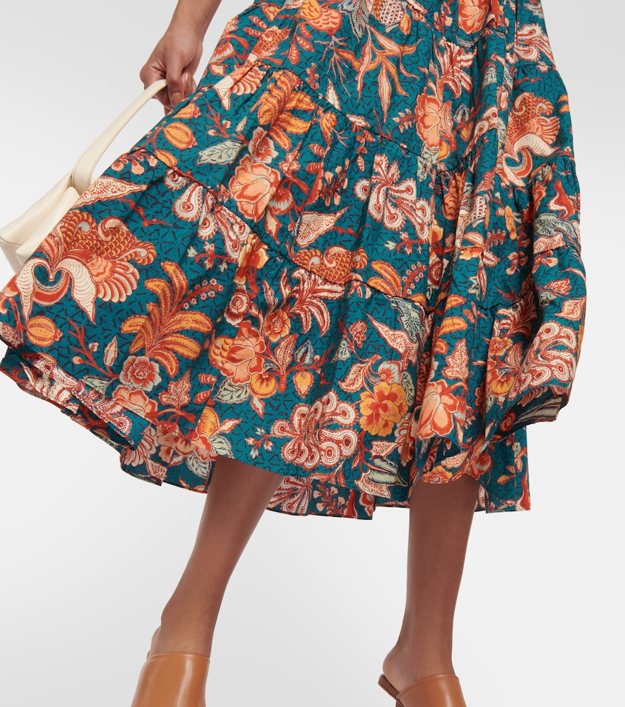 Olina floral cotton midi dress