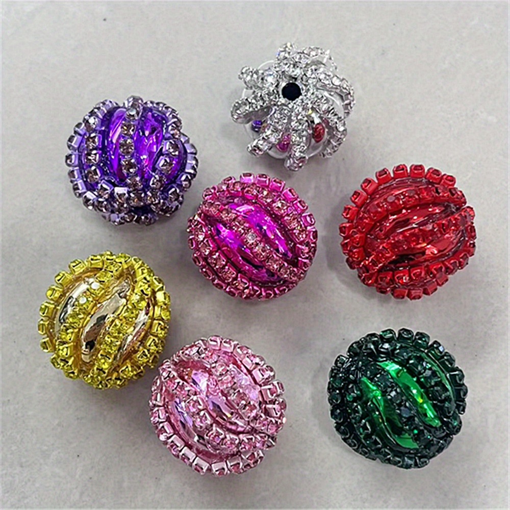 TEMU 5pcs Heavy-duty Large Multicolor 3d Striped With 5-color Sparkling Inlay - Purple, Pink, & For Jewelry, Keychains, Car Charms, Phone Strap