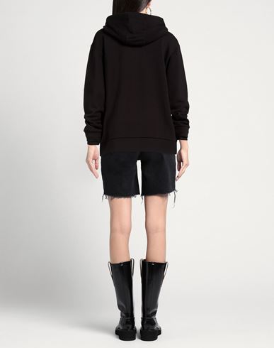 Woman Sweatshirt Black Size M Cotton, Elastane