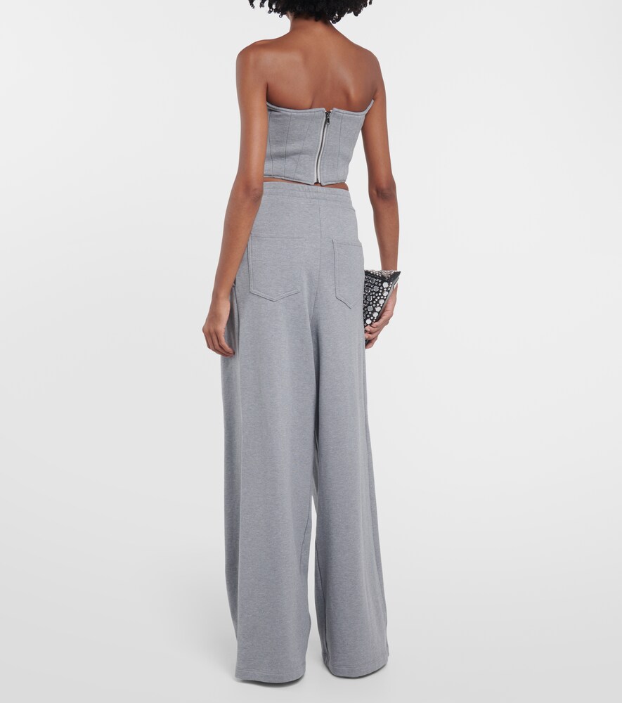 Appliqué cotton fleece bustier top