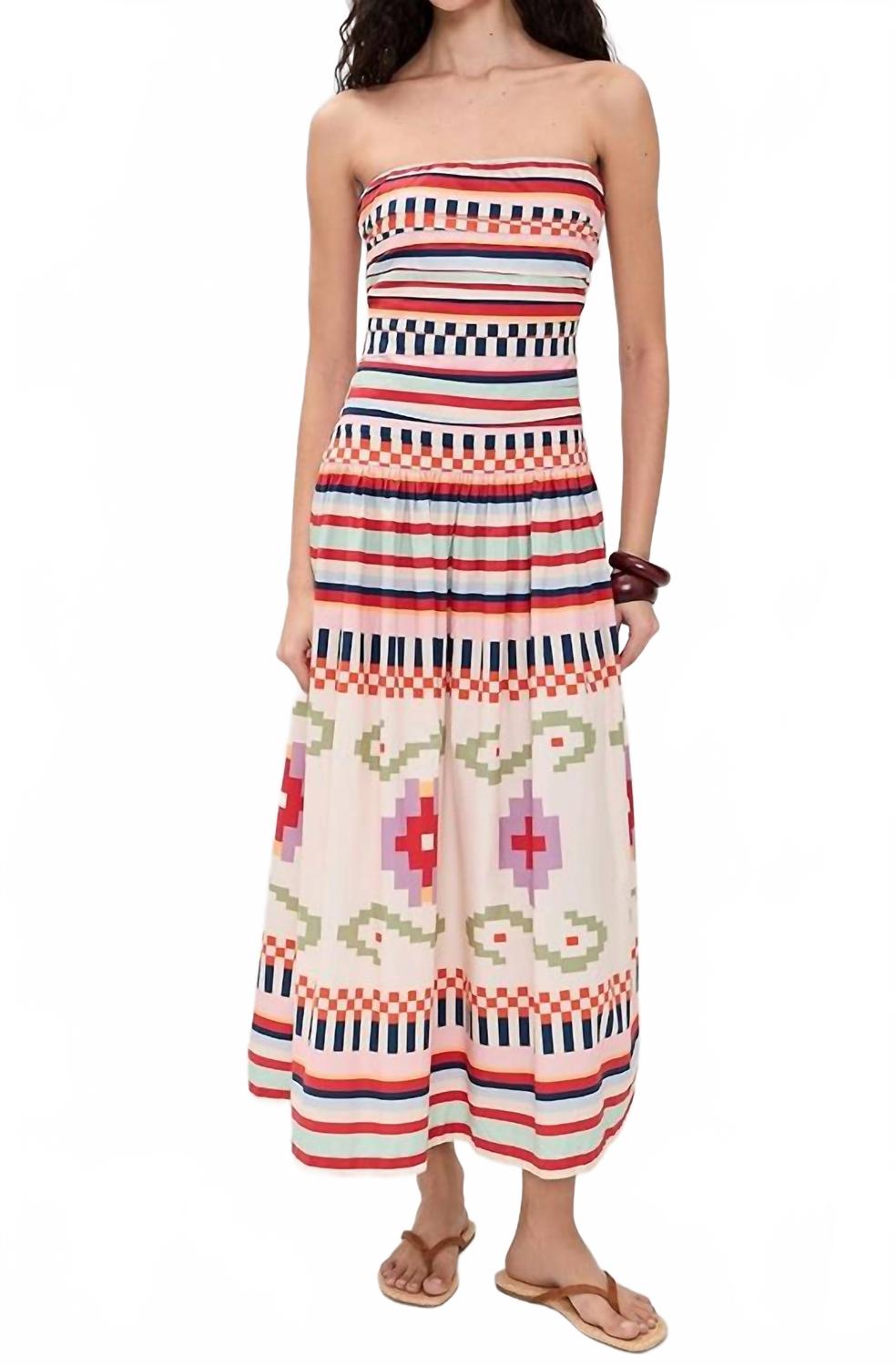 Malla Strapless Midi Dress In Chacana