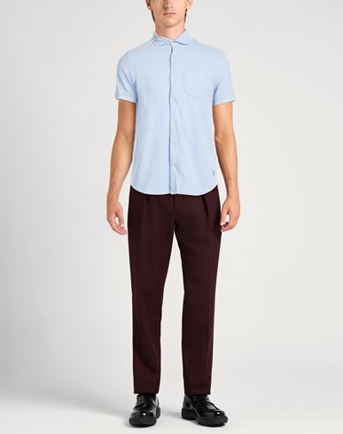 Man Shirt Light blue Size S Cotton, Elastane