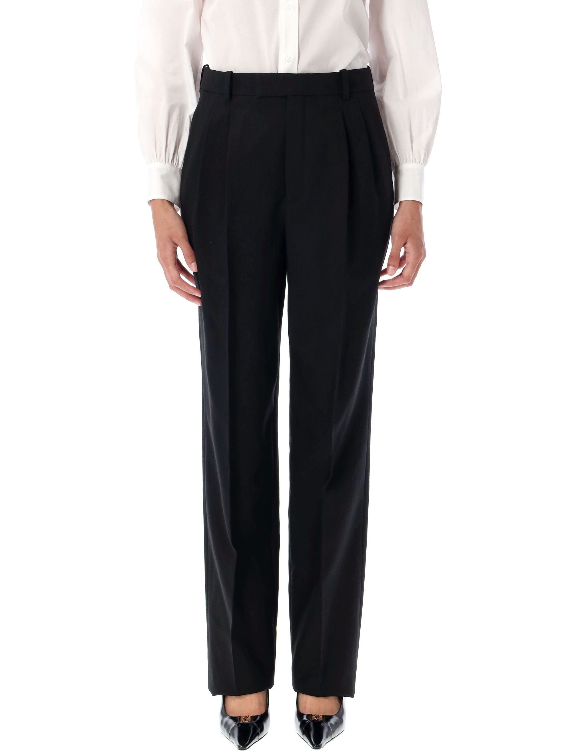 High Waisted Wool Pants