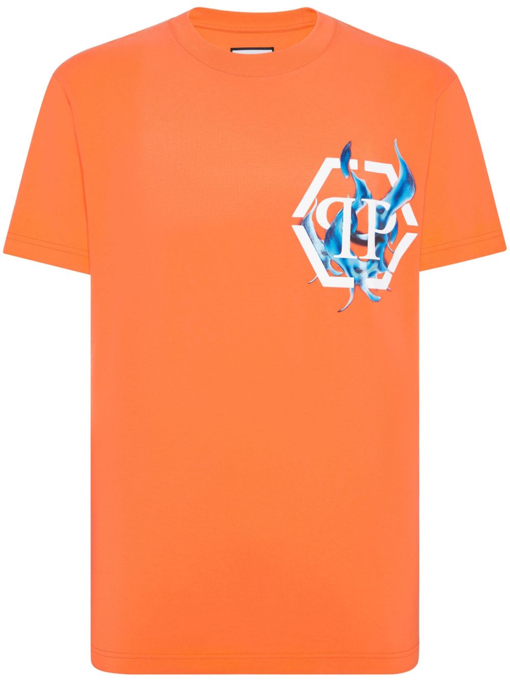 Logo-print cotton T-shirt - Orange