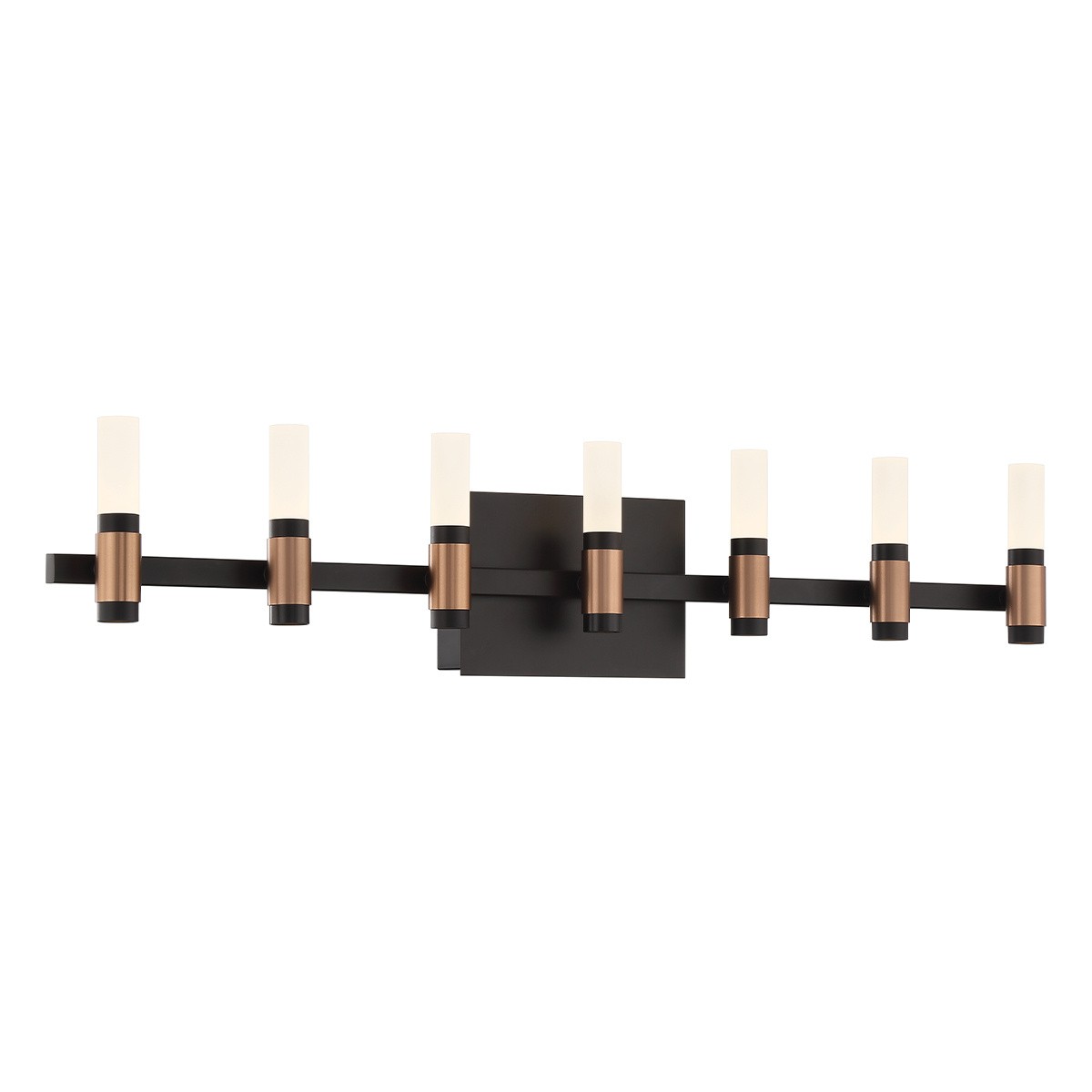 Albany 14-Light LED Bathroom Vanity Light in Black And Bra