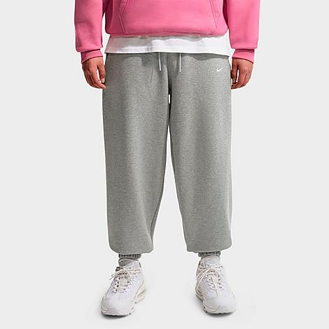 Men's Solo Swoosh Cuffed Sweatpants in Dark Grey Heather/Sail