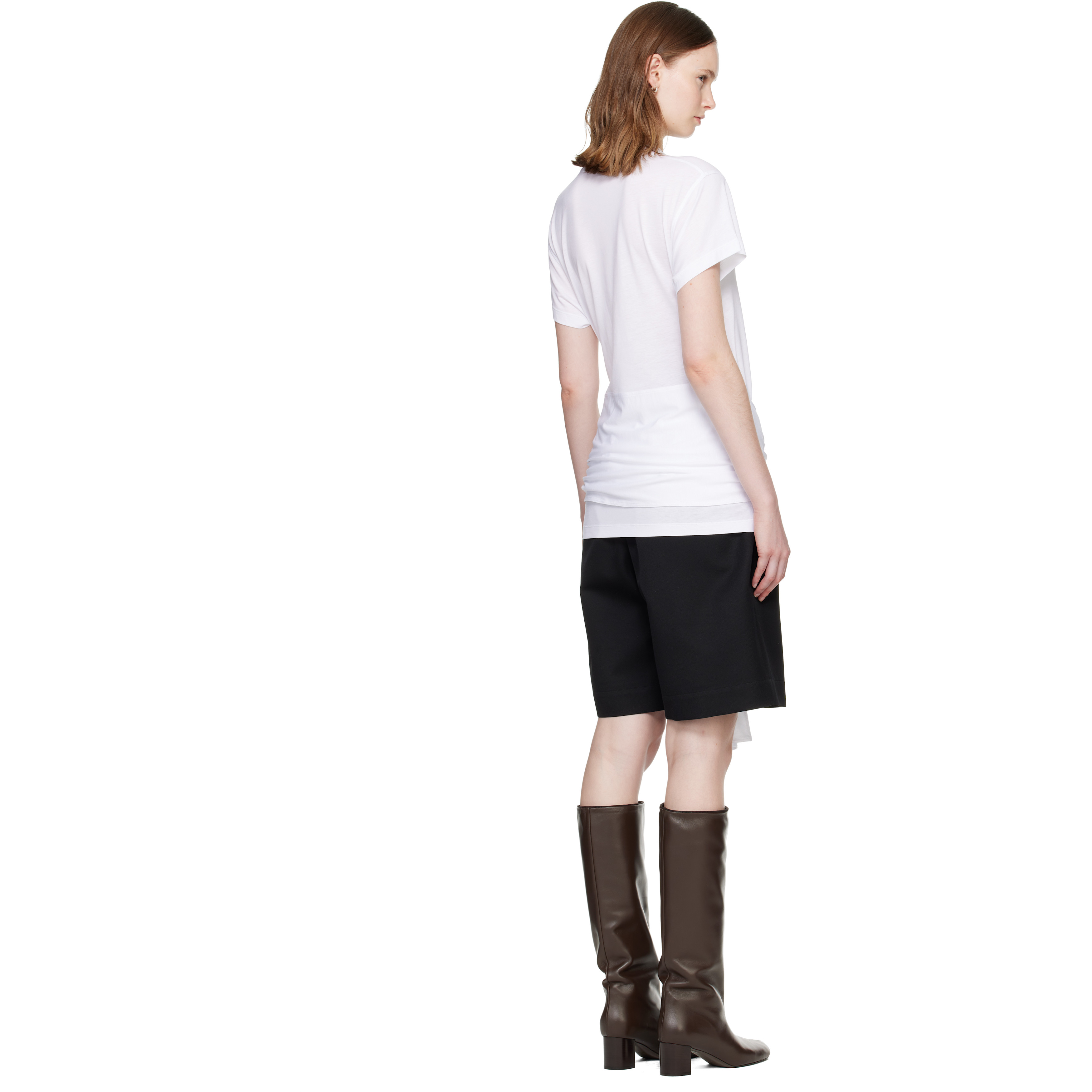 White Tie-Waist Jersey T-shirt