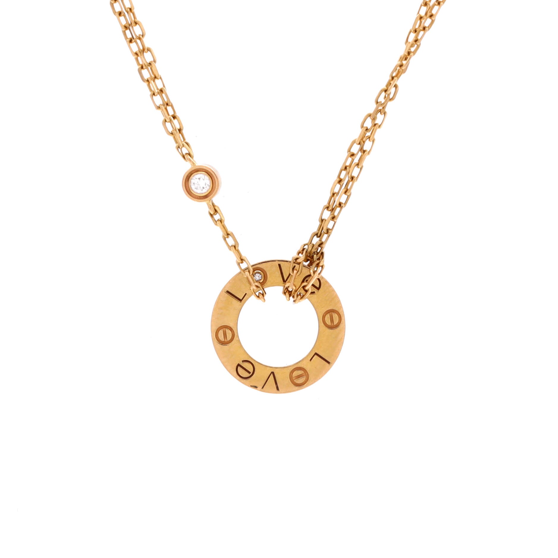 2 Diamonds Love Pendant Necklace