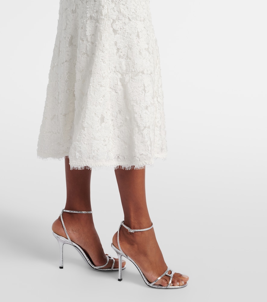 Bridal Dillon embellished lace midi dress