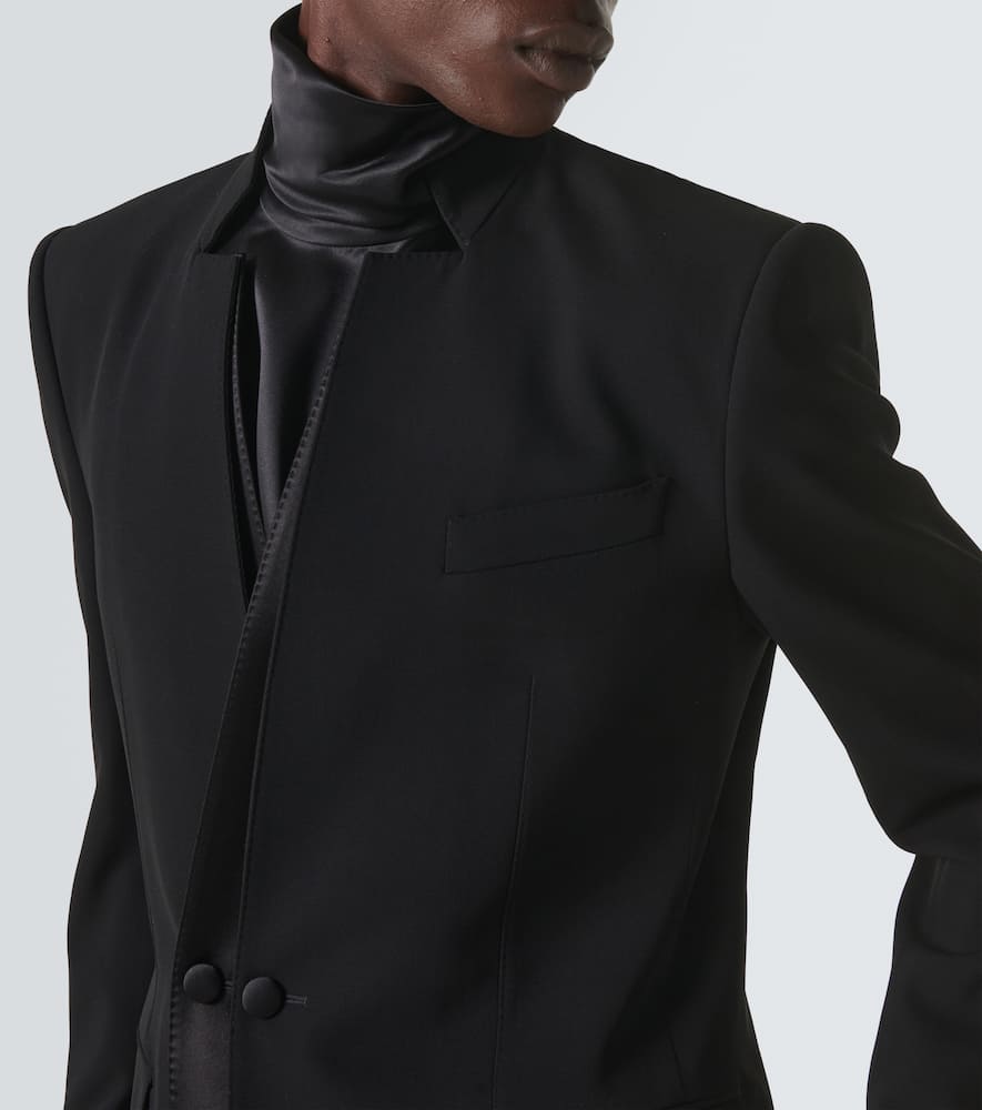 Wool-blend gabardine blazer