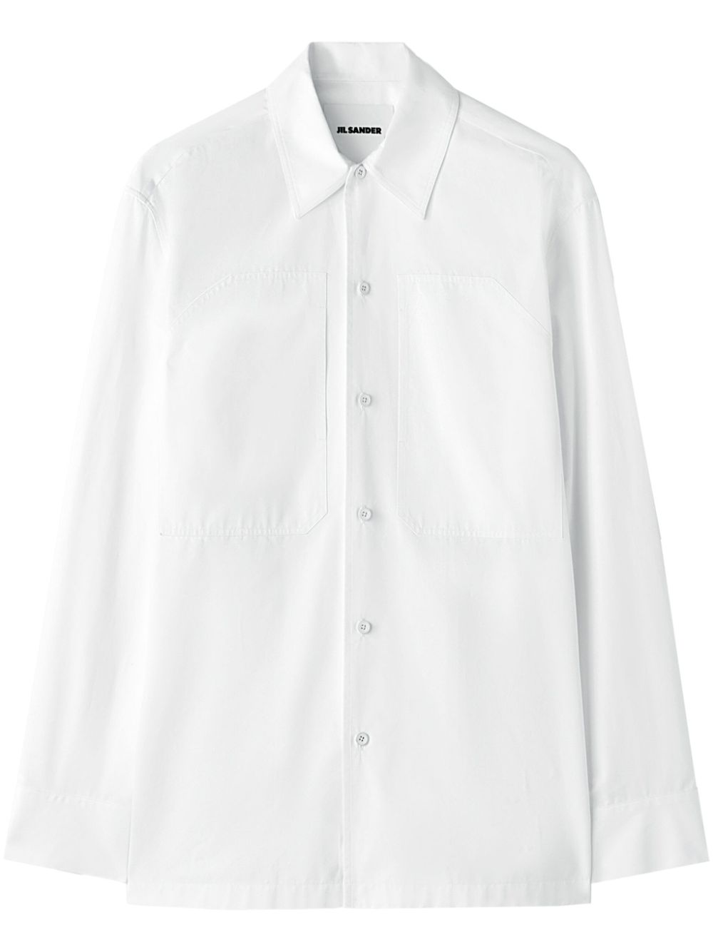 Patch pockets cotton shirt - White