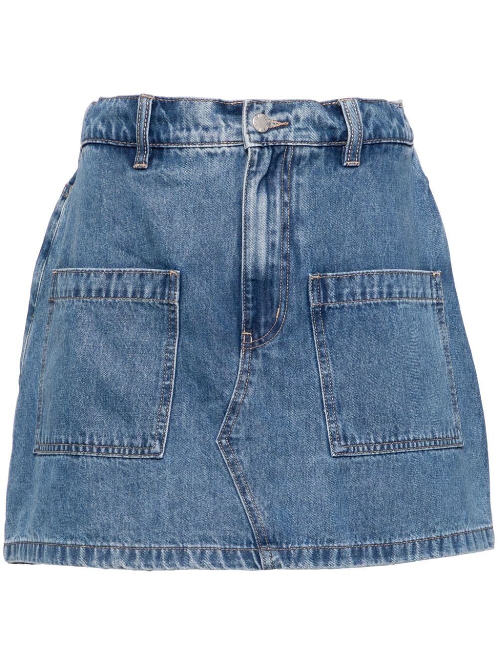 Logo-patch denim shorts - Blue