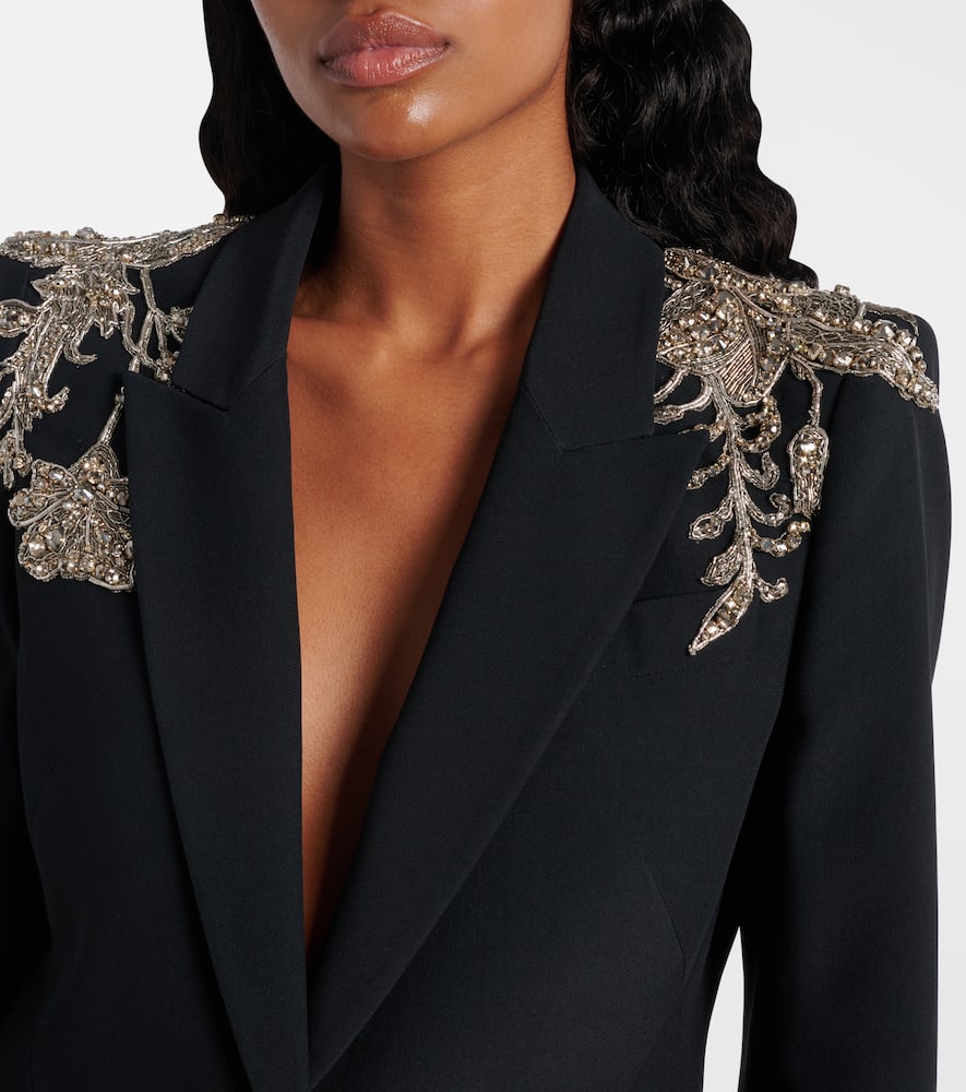 McQueen Embellished crepe blazer