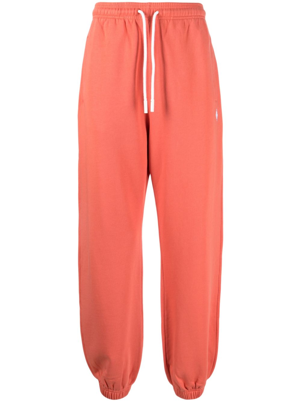 Logo-embroidered cotton track pants - Orange