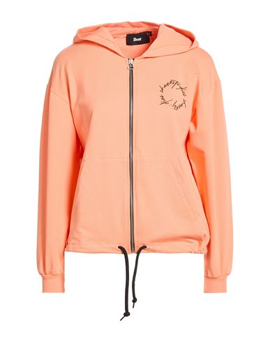 Woman Sweatshirt Apricot Size S Cotton, Elastane