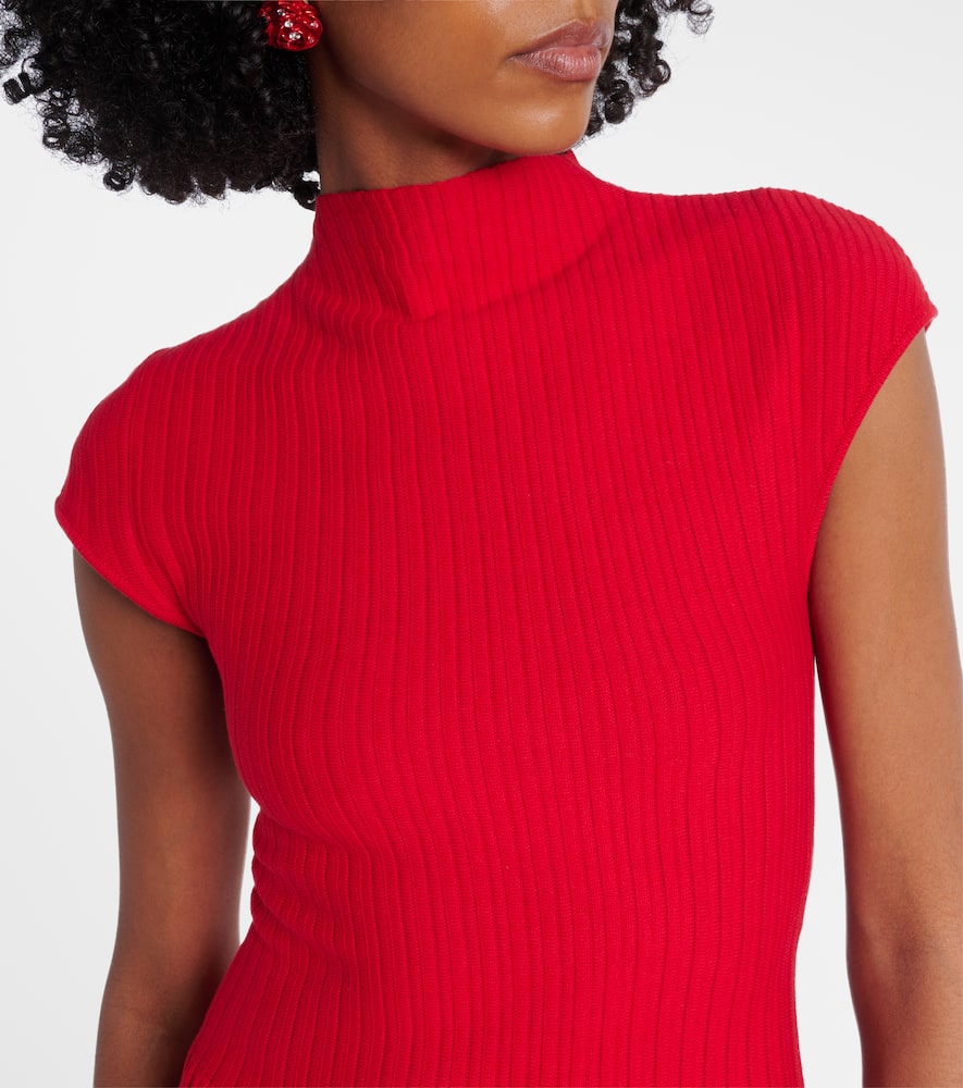Ribbed cotton minidress