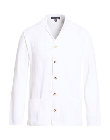 Man Cardigan White Size XL Cotton