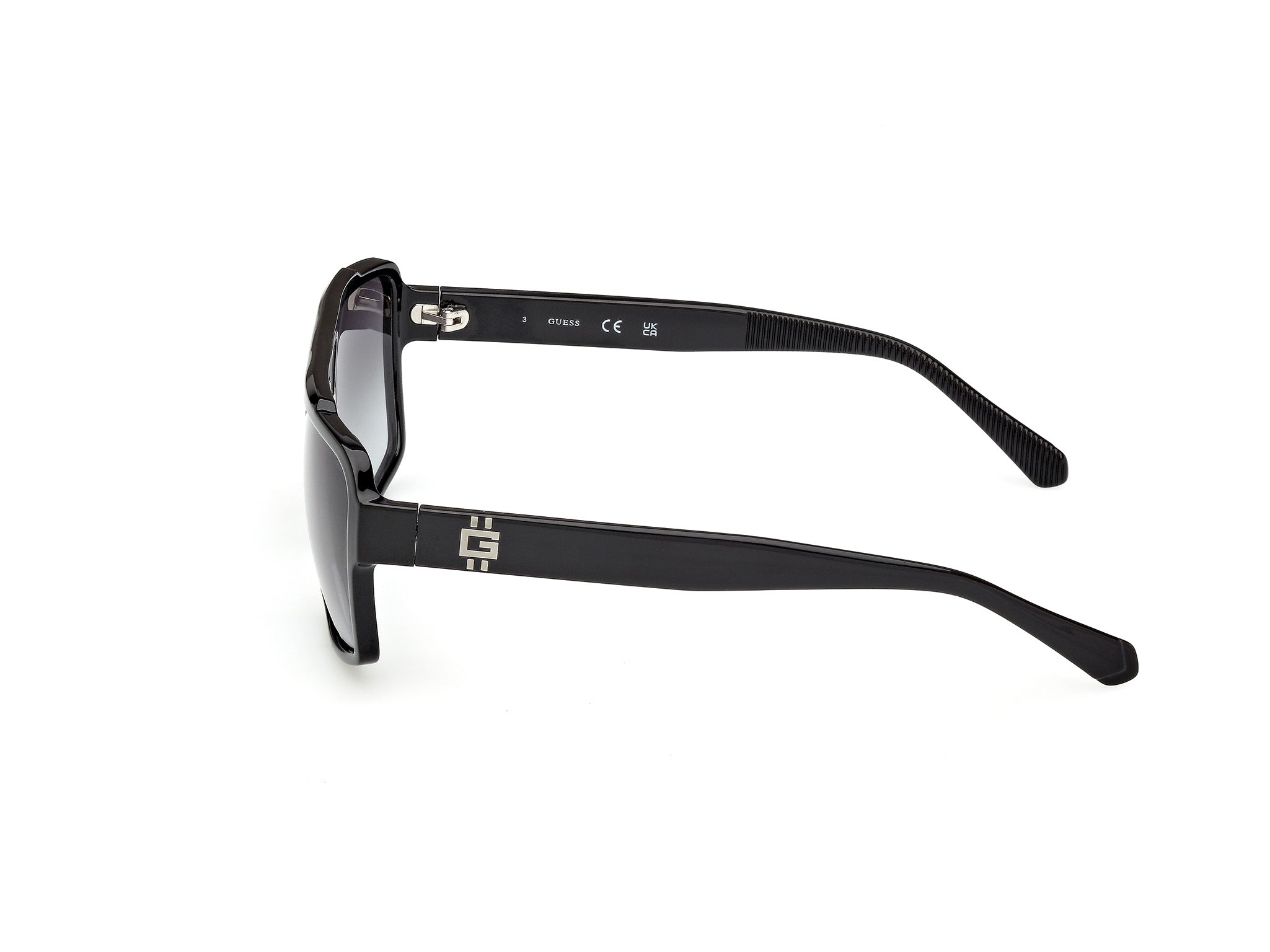 Guess Hombre Guess GU00223 01B Gafas de sol Inyectado Negro Fumar Cuadrada Norma