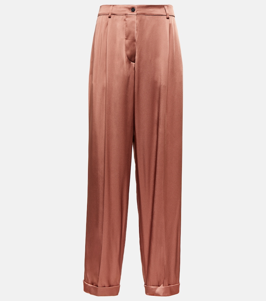 High-rise straight pants