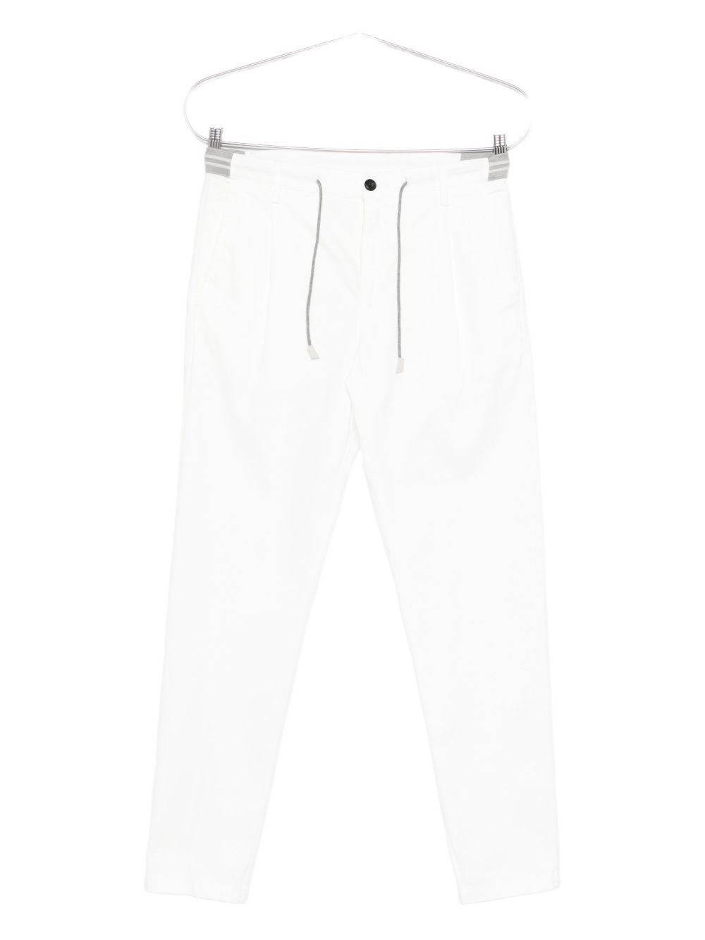 Pleated drawstring-waist trousers - White