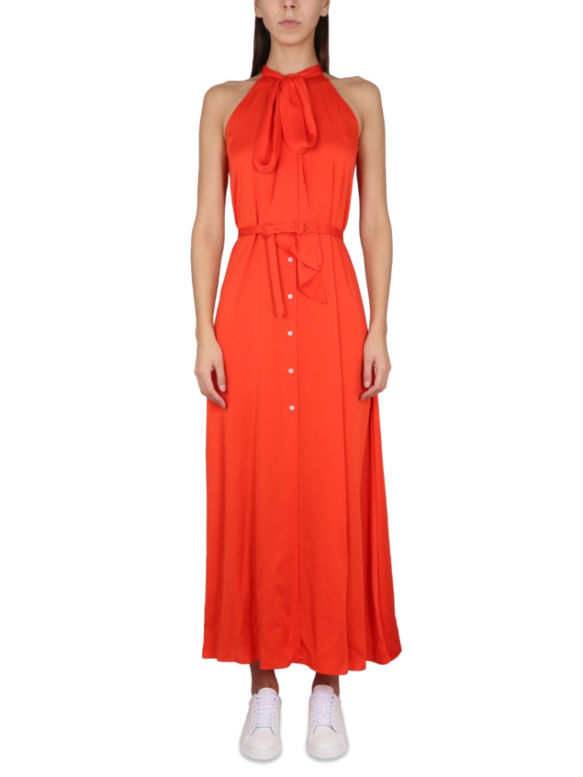 Pussy-bow Silk Shirtdress