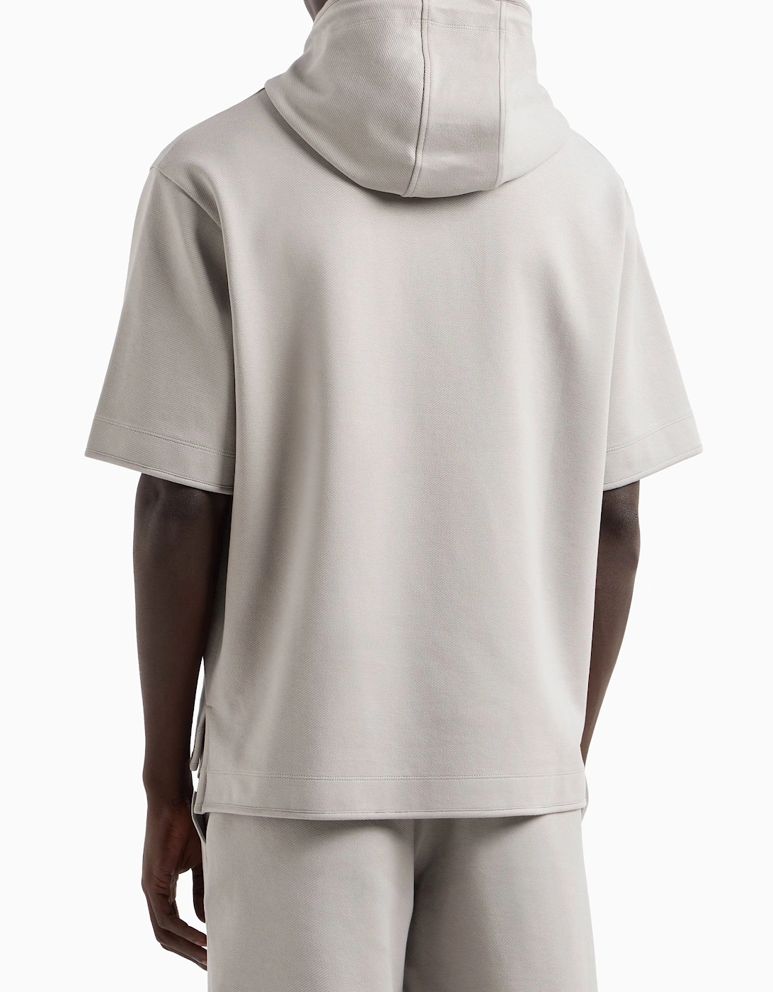 Emporio Armani Men's Boxy Fit Short Sleeved Hoodie Grey - Size: 40/Regular