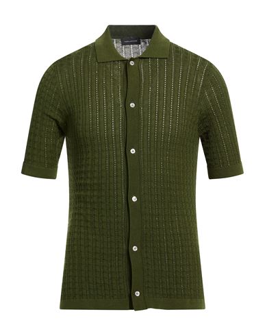 Man Shirt Green Size 38 Cotton