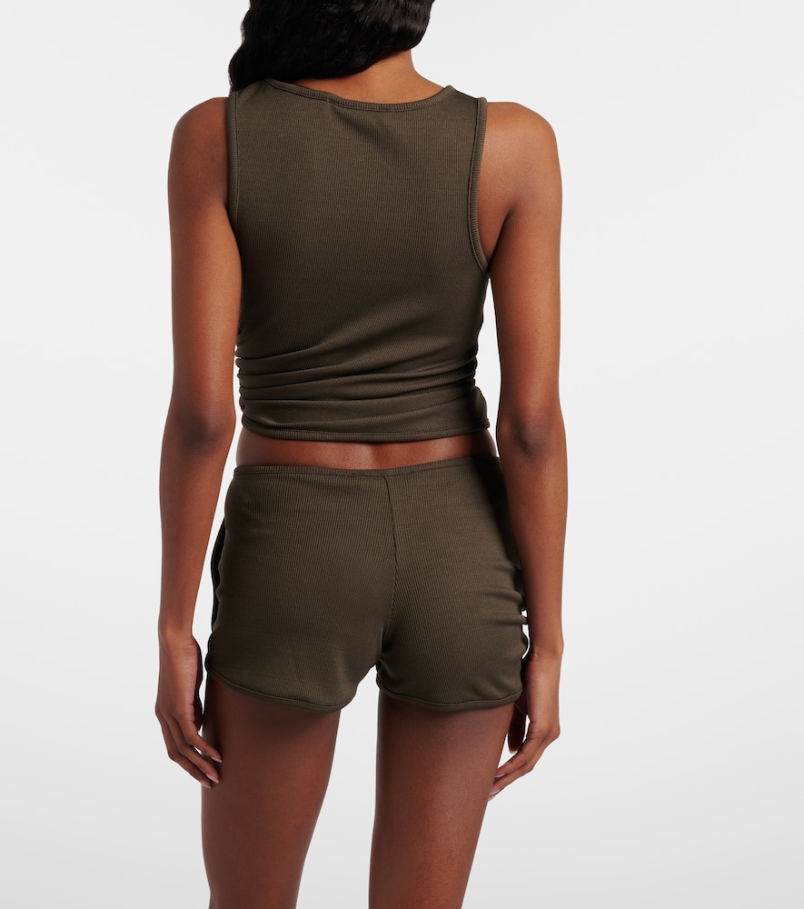 Droplet Crystal embellished ruched shorts