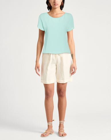 Woman Top Turquoise Size 4 Acetate, Silk