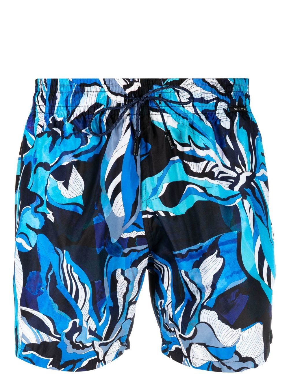 Abstract-print drawstring swim shorts - Brown