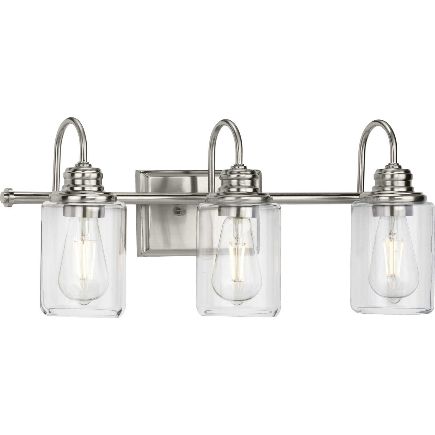 Brushed Nickel Three Light Bath Bracket from the Aiken Collection